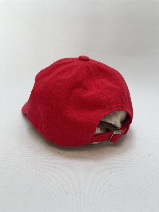 Y2K Roots Canada Beaver Logo Cap Hat Youth Red Adjustable Dad Spell out Logo - Picture 4 of 8